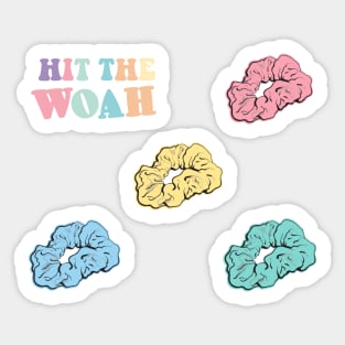 Hit the Woah Scrunchie Sticker Set vsco Girl Pink Mint Patel Yellow Blue Rainbow Sticker